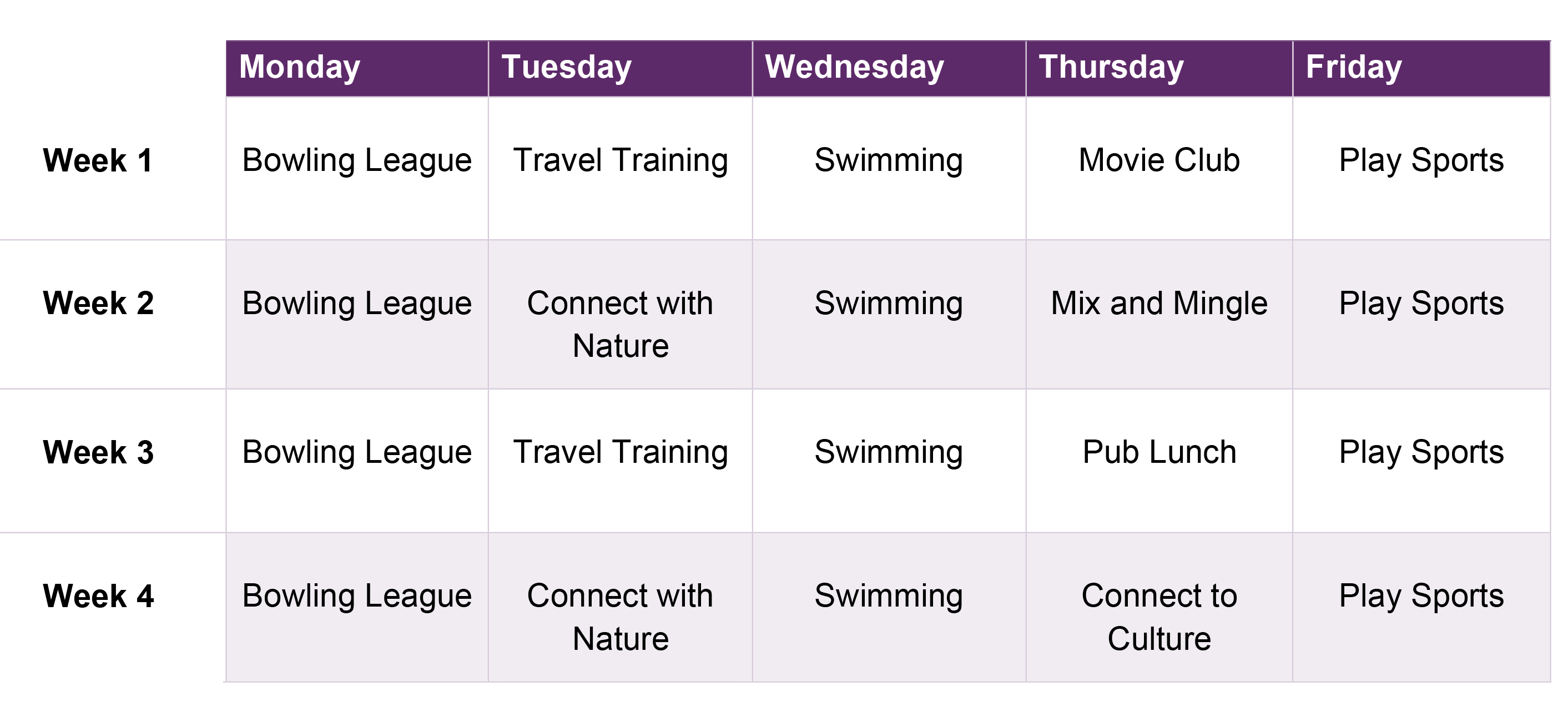 Explore calendar clean-updated community activity program - Afford - Explore