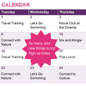 A timetable of fun activities all included in Afford's new program Explore.