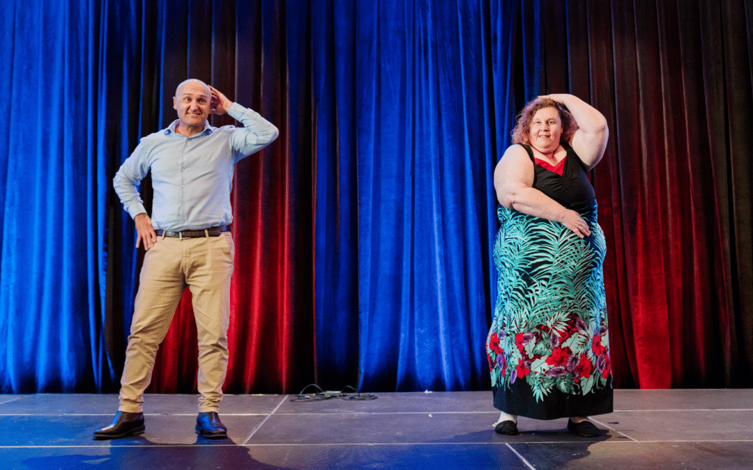 Joe and Jodie dance the Macarena for IDPwD Stars Onstage