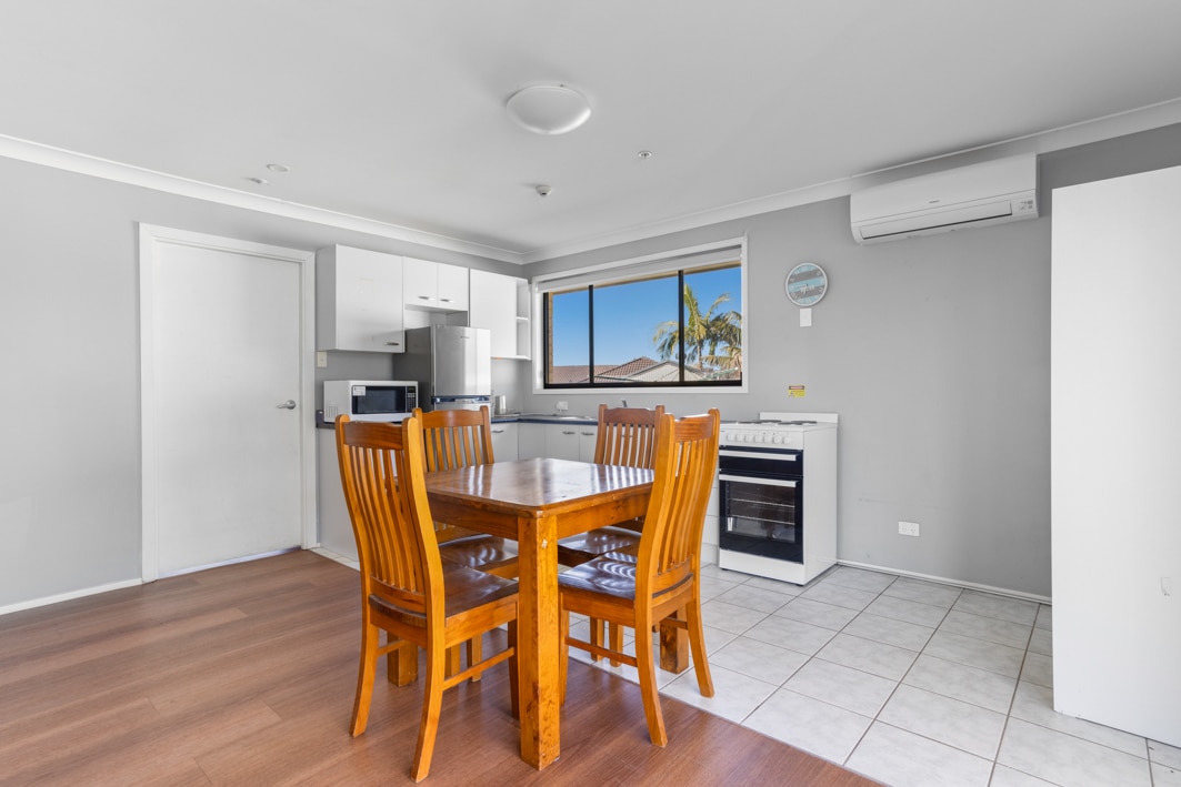Open plan kitchen and dining area